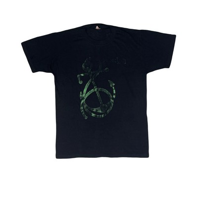 Vintage T-Shirt 80er Jahre schwarz Single Stitch Anker Grafik Gr. L