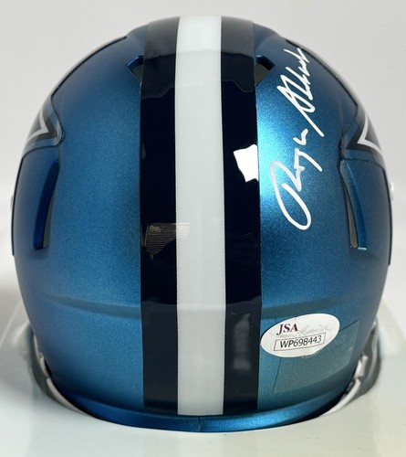 Roger Staubach Autographed Cowboys Blaze Mini Helmet - Beckett W Holo *White - Picture 3 of 5