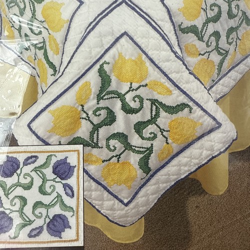1999 Bucilla Tulips Quilt Blocks / Squares-6 Blocks NEW - Picture 3 of 7
