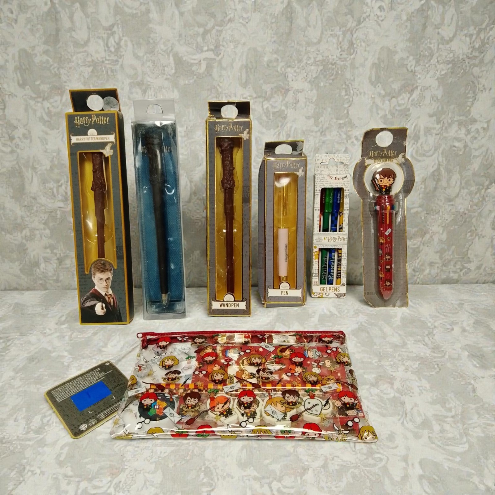 Juego de papelería de regalo de Harry Potter 7 piezas bolígrafos varita bolígrafos de gel estuche para lápices