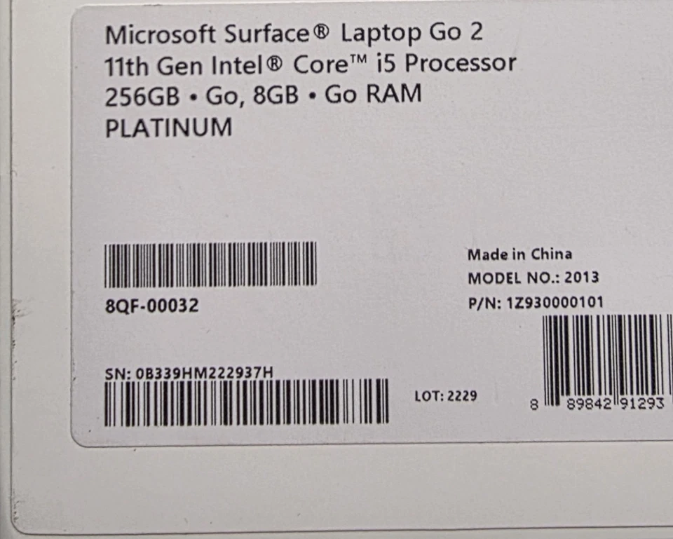 Microsoft Surface Laptop Go 2 12,4" (256GB SSD, Intel Core i5 11a Gen., 4,20... - Immagine 4 di 4