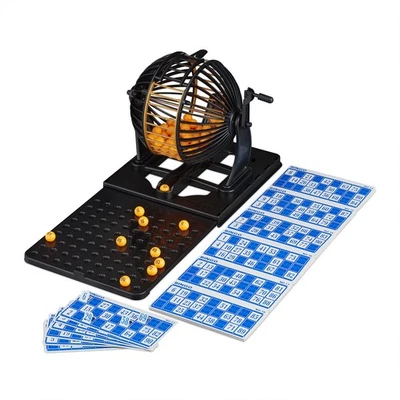 RELAXDAYS Bingo spiel Tombola-Set Gesellschaftsspiel 90 Kugeln 72 Karten Bingo-Set