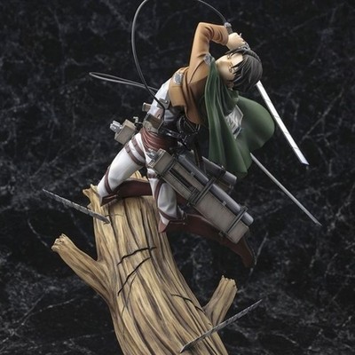 1/8 Attack on Titan Levi Ackerman PVC Figure Statue Toy Model Soldier