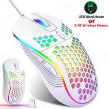 Honeycomb RGB Wired Gaming Backlight Mouse 7200 DPI Ergonomic USB for PC Laptop