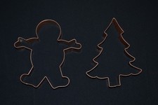 Cortadores de galletas de cobre vintage muñeco de nieve y árbol de Navidad de calibre pesado 1x5,75 pulgadas