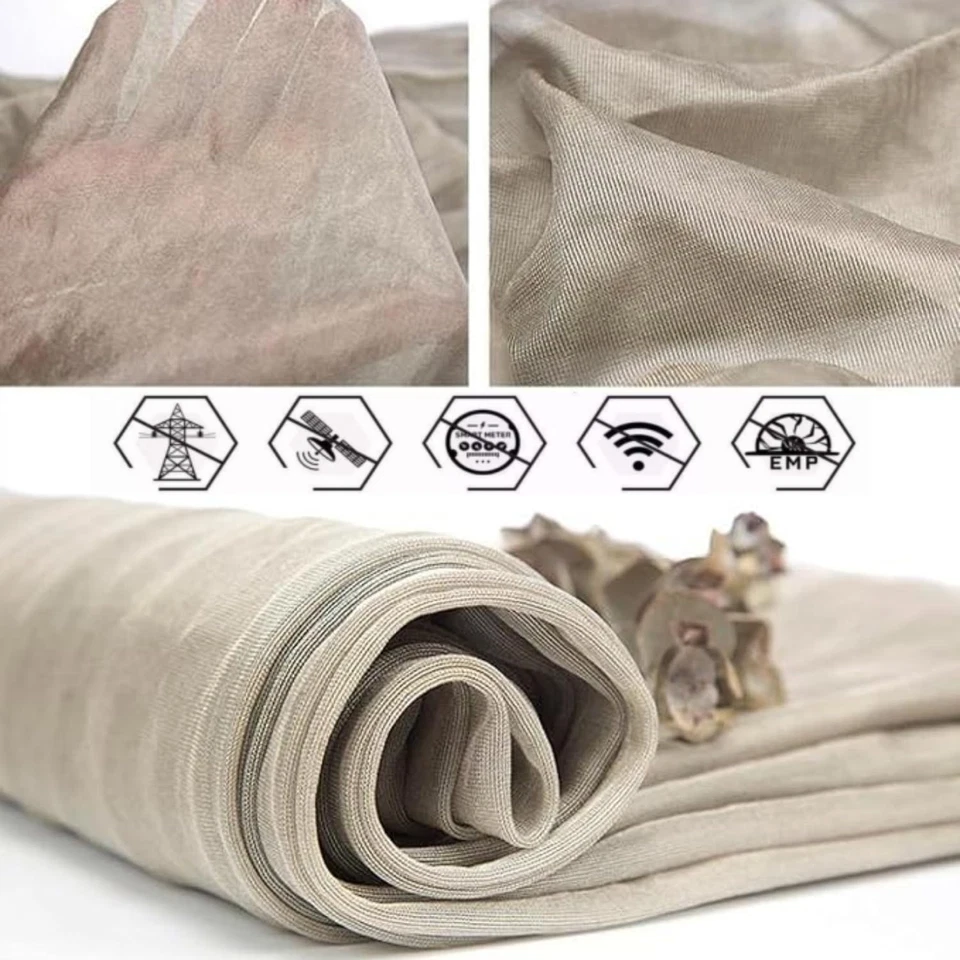 Pure Silver Fiber Mesh Fabric Blocking RF/EMI/LF/Microwave EMF Shielding Netting - image 3 of 4
