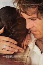 De Beers 1975 Original Diamond Ring Print Ad Romantic Couple Vintage