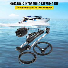 Hydraulic Boat Steering Kit, 300HP Hydraulic Steering Kit Helm Pump, Cylinder,