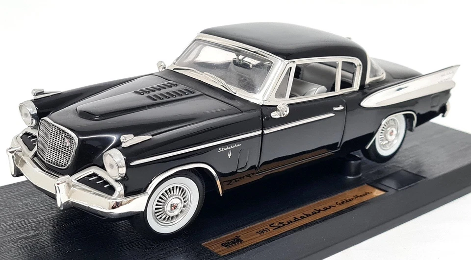 Anson 1/18 - Studebaker Golden Hawk 1957 Black Diecast Scale Model Car - Image 3 of 4
