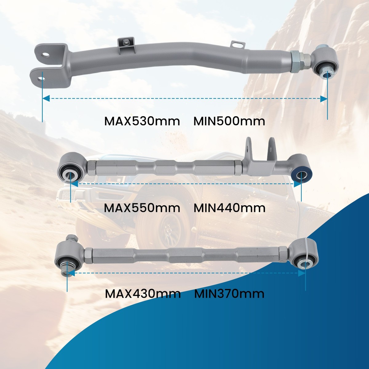 6 Pieces Rear Lateral Link + Trailing Arms for Subaru Impreza WRX