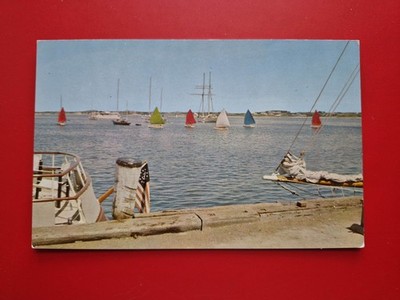 Nantucket, MA. Rainbow Fleet  - Early Postcard