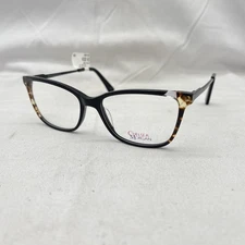 Chelsea Morgan Womens Thin Acetate Metal Square Cat Eye Eyeglasses CM20214 Multi
