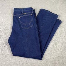 Vintage Wrangler Denim Jeans Mens 36x31 947STR Cotton Poly Blend Made in USA