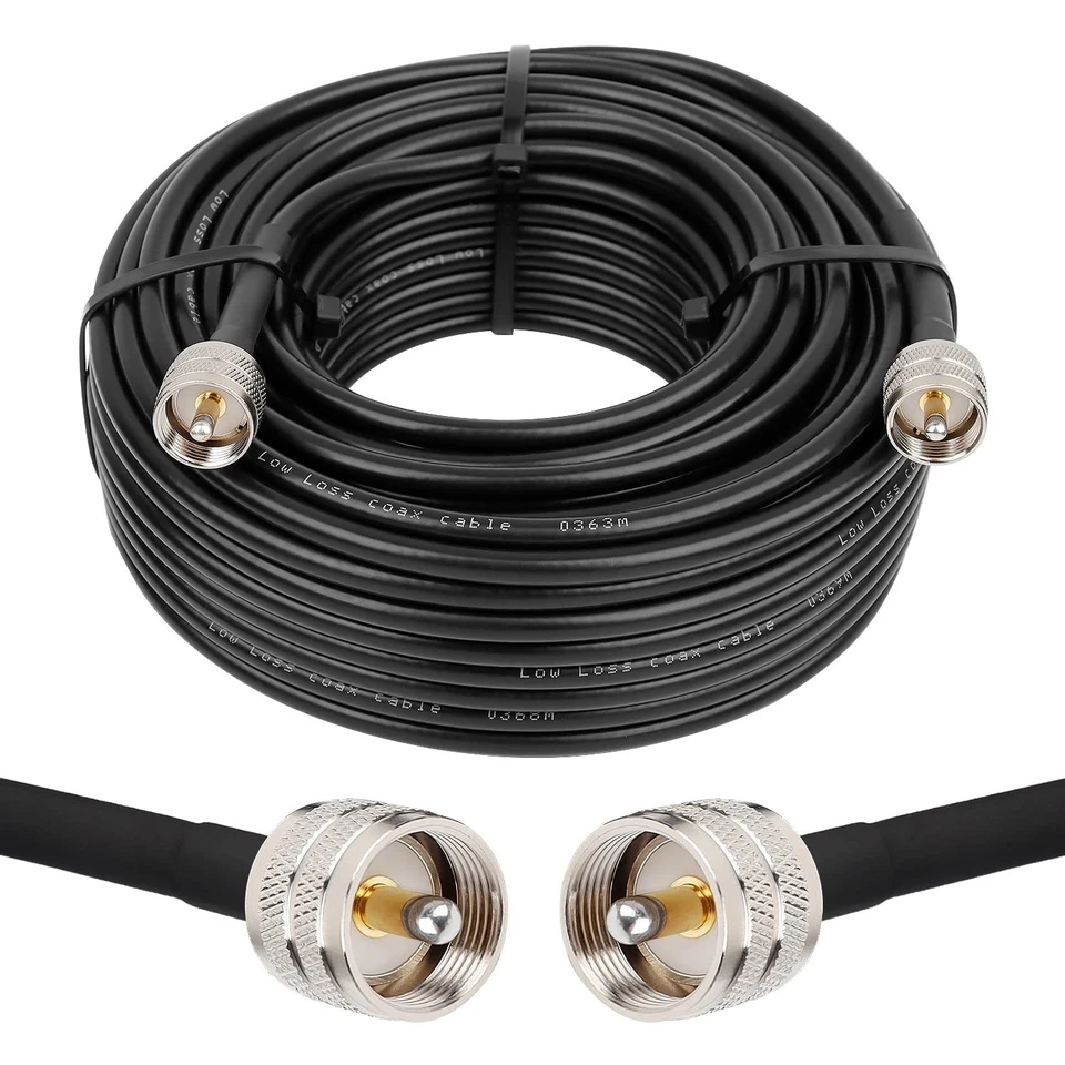 Low Loss 100ft RG8x Coax Cable with Enhanced Shielding and PL259 Connectors - Image 3 of 4