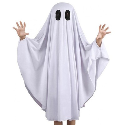 Children's and adults' white ghost hooded cape Halloween cosplay party costume