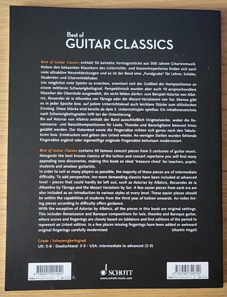 Thumbnail - Martin Hegel | Best Of Guitar Classics | Broschüre | Deutsch (2016) |