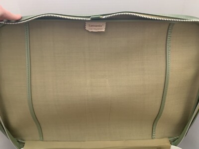 USA 1960’s Samsonite AVOCADO VINTAGE BAG Vintage Samsonite Avocado Green Leather Suitcase 1960s/70s