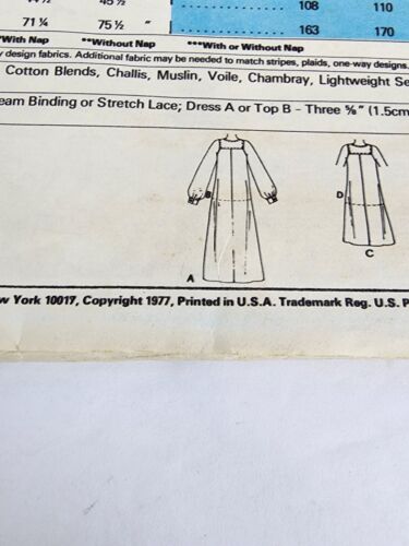 Vtg 70's McCall 5518 Hippie Boho Peasant Dress Top Sewing Pattern sz 10-12 Small - Picture 3 of 5