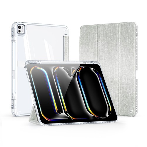 Clear Case For iPad Pro/Air 13/11 2024 Auto Sleep Magnetic Closure Leather Cover - Picture 7 of 15