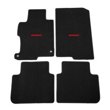 For 13-17 Honda Accord Sedan Nylon Floor Mats Carpets W Red Sport 4pcs Set