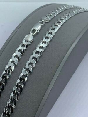 Sterling Silber 8,5 mm klassische flache Panzerkette 28'' / 70 cm Hals Kette (1354)