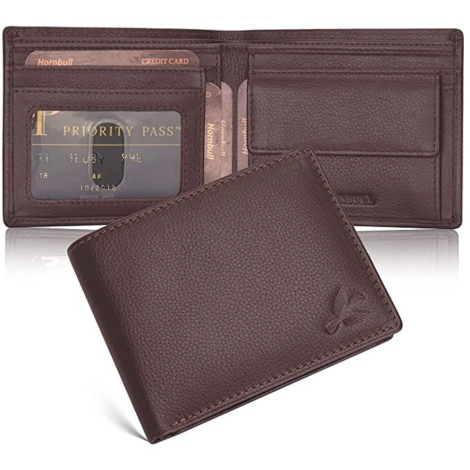 Genuine Leather Brown Full Grain wallet For Men Formal Bifold Leather Wallet - Image 2 of 4