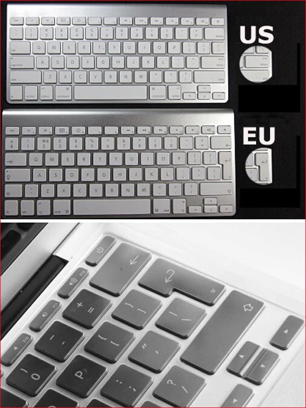 Recubrimiento de cubierta de teclado versión UE/Reino Unido EE. UU. para MacBook 12"/Air White Pro 11" 13" 15" Foto 3 de 4