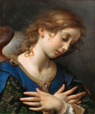 THE ANGEL OF THE ANNUNCIATION RELIGION CHRIST PAINTING BY CARLO DOLCI REPRO