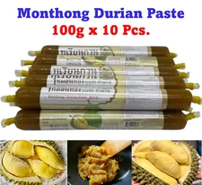10Pack Monthong Durian Paste Thai King Fruit Premium Delicious Snack Food 100g 