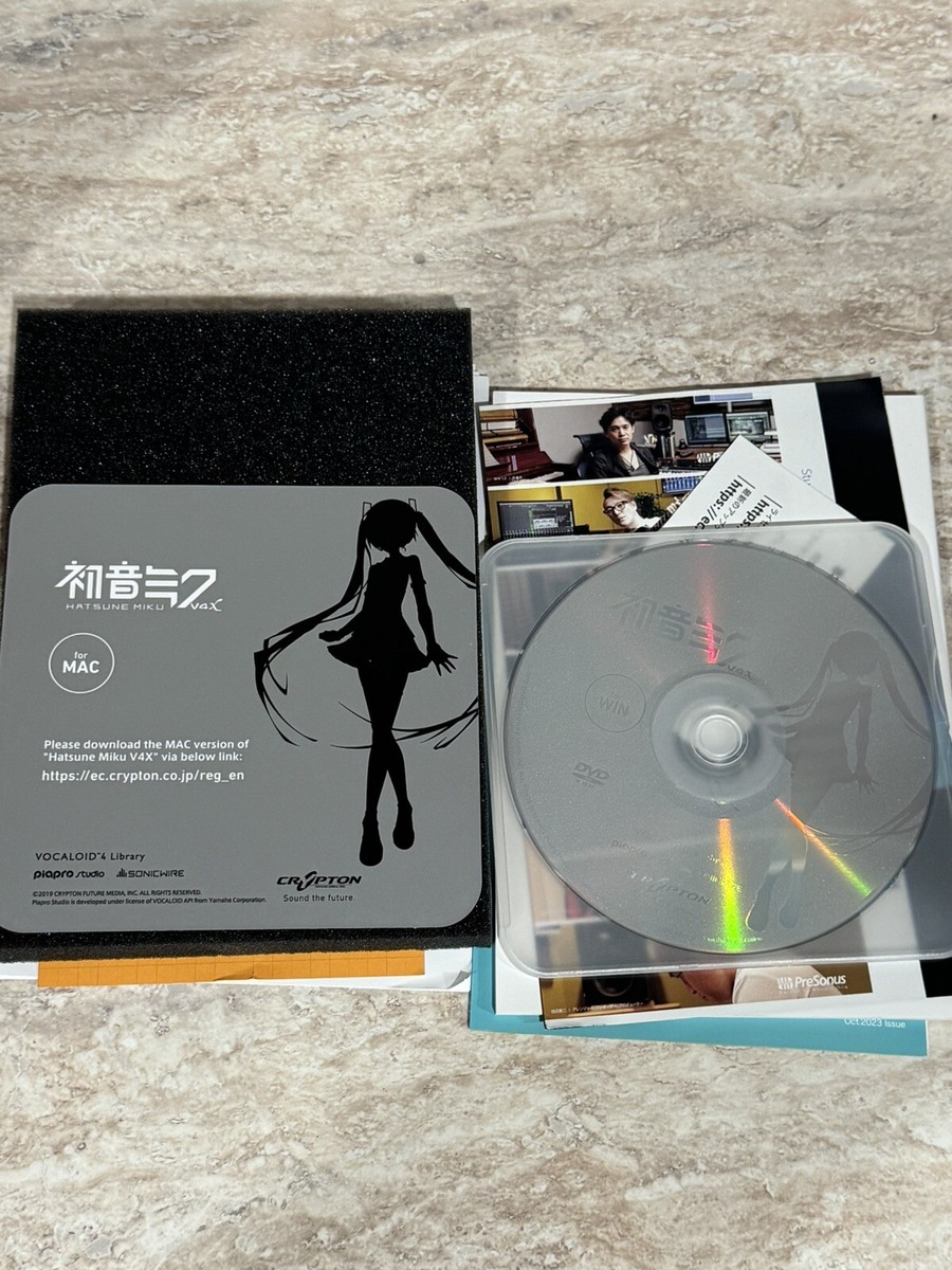 Crypton Hatsune Miku V4X VOCALOID4 DVD Software Windows Mac