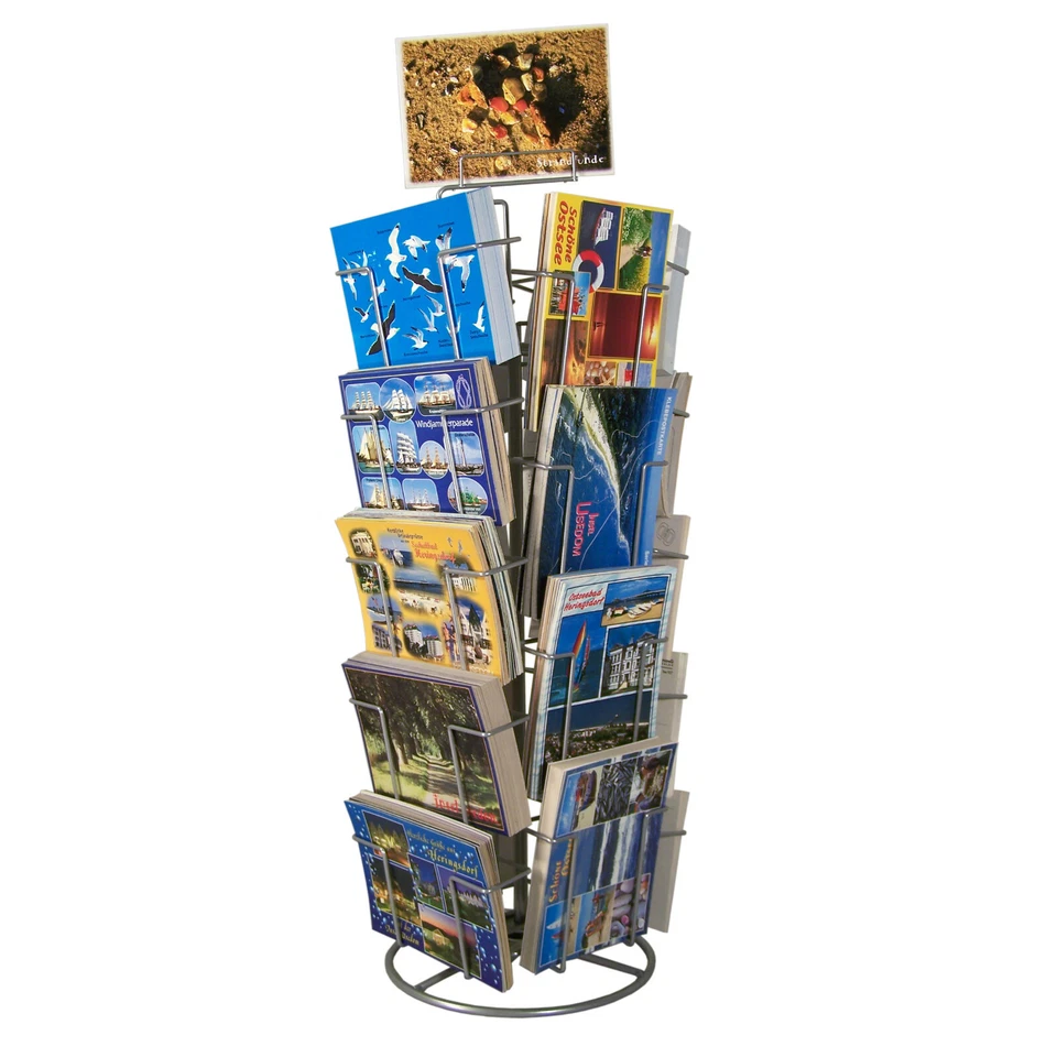 Gerso Présentoir de cartes postales pour comptoir 18 motifs 105x150mm