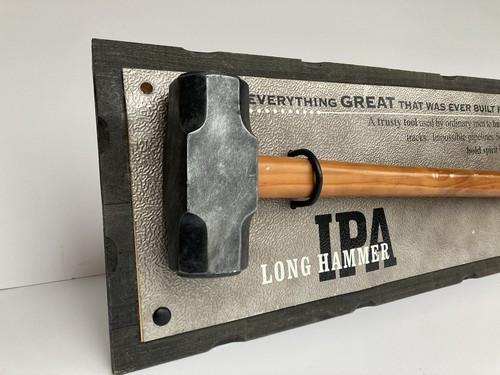 Letrero de cerveza martillo largo ipa gancho rojo de colección ¡Martillo real! HISTORIA AMERICANA EE. UU. - Imagen 9 de 14
