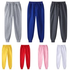 Men's Fleece Jogging Bottoms Pockets Pants Plain Sweat Pants Joggers Trousers