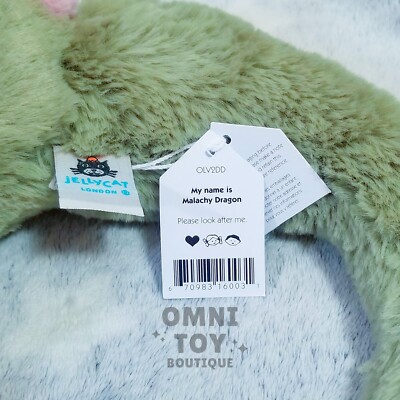 Authentic Rare Jellycat Malachy Dragon OLV2DD Large PinkGreen