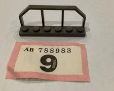 Lego Modified 1x6 Plate Train wagon end 6583 Old Dark Grey
