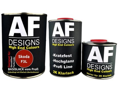 FÜR Skoda F3L Rio Rot Metallic 2,5L Autolack Set Klarlack Härter