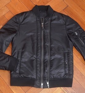 AllSaints-Spitalfields-Men-039-s-Ink-Navy-BELLEVUE-Bomber-Jacket-Small