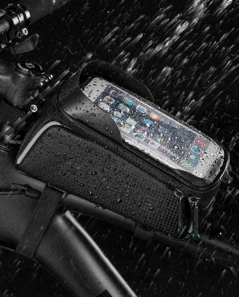 ROCKBROS Bike Front Top Tube Frame Bag MTB Waterproof Cycling Phone Holder Case - Image 4 of 4