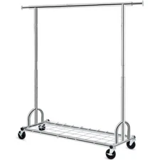 HOKEEPER 450 lbs Heavy Duty Rolling Collapsible Clothing Garment Rack w/Shelves