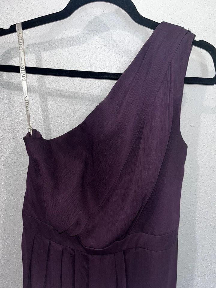 Adrianna Papell One Shoulder drape cocktail Newyears dress women plum size 10 - Image 3 of 4