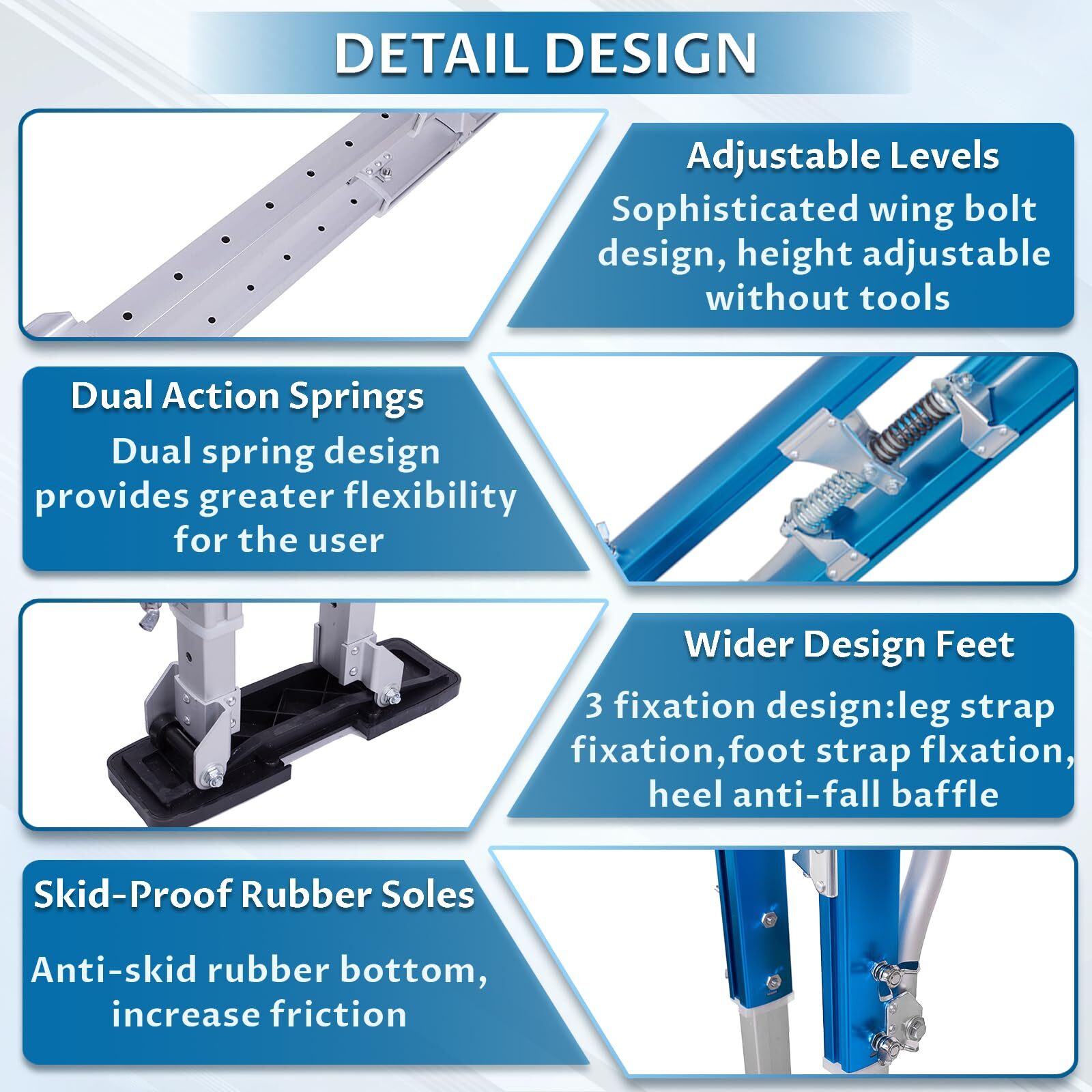 Zancos De Yeso Aluminio 24-40 Pulgadas Drywall Still Ajustable Dura Para Pintar