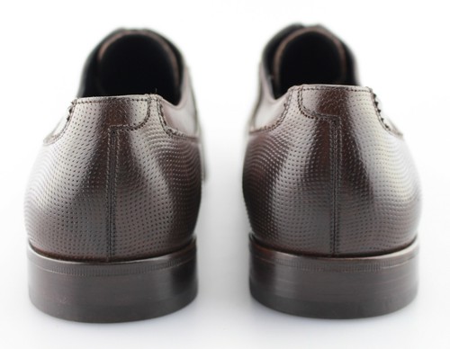 Mens SALVATORE FERRAGAMO 'Farnese' Dark Brown Leather Oxfords Size US 8 - 2E - Picture 4 of 6