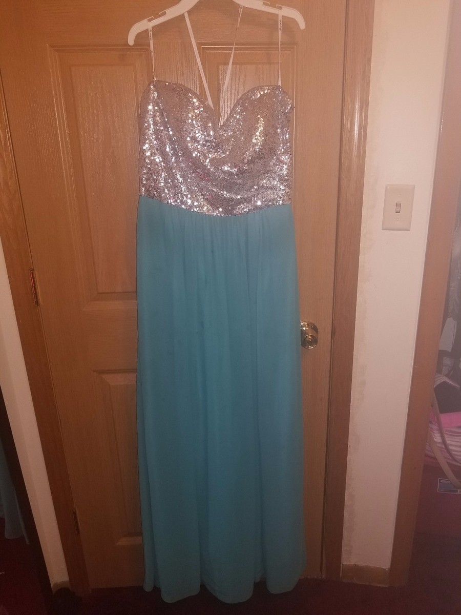 bridesmaid dresses turquoise and silver Glamorous Turquoise One-Shoulder Crystal Evening Dress with Overskirt SS600