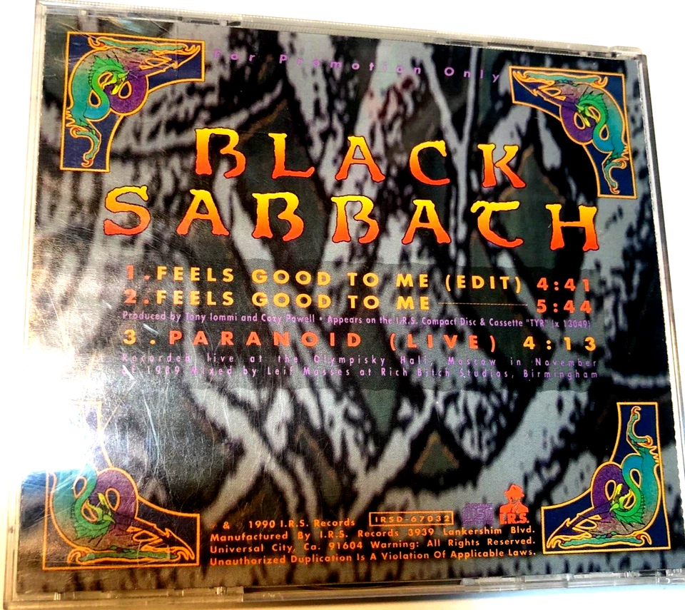 Black Sabbath Feels Good To Me w/ Paranoid Live in Moscow CD US promo Foto 2 de 4