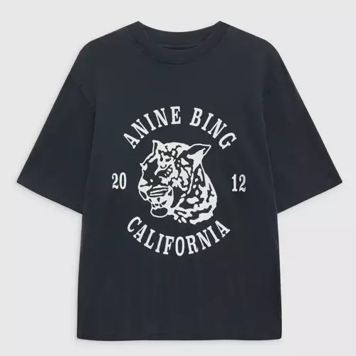 Anine Bing BlSummer animal letter printed cotton ladies T-shirt - Picture 2 of 8