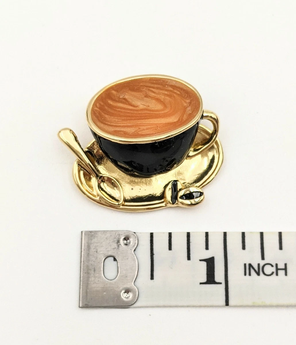 Enamel Coffee Pin Brooch Jewelry Barista Waitress Gift Gourmet