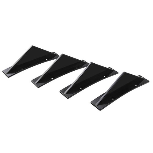 4 PCS Universal Rear Bumper Diffuser Shark Fin Spoiler Lip Splitter Glossy Black - Picture 12 of 14