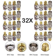 8Set 32PCS BNC To SMA Type Male Female RF Kit Adapter Connector Test Converter