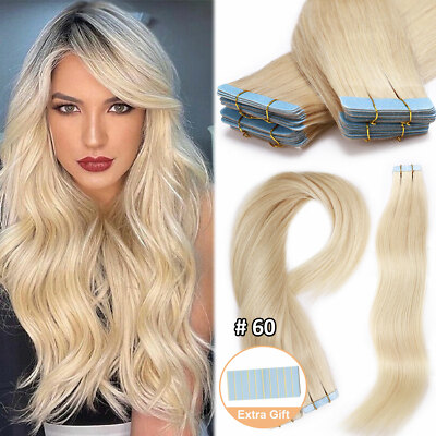 CLEARANCE Thick Tape In Real Remy 100% Human Hair Extension Full Head Skin Weft