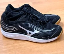 MIZUNO CYCLONE SPEED 3 Womens Size 8 Black & White Lace Up Volleyball Shoes READ